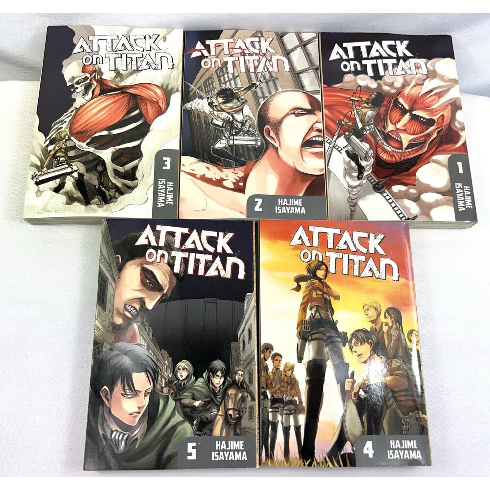(Lot of 5) Attack On Titan. Hajime Isayama Vol. 1, 2, 3, 4, 5, Manga (English)